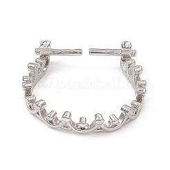Rack Plating Brass Open Cuff Ring Settings&nbsp;KK-G455-14P