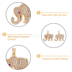8Pcs 2 Colors Ion Plating(IP) Brass Micro Pave Cubic Zirconia Pendants&nbsp;KK-DC0002-91