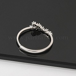 Constellations Rhodium Plated 925 Sterling Silver Micro Pave Clear Cubic Zirconia Adjustable Rings for Women&nbsp;RJEW-P130-01P-G