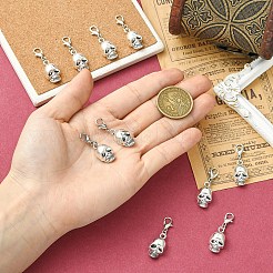 10Pcs Alloy Skull Pendant Decorations&nbsp;HJEW-YW00204