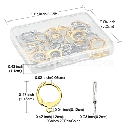 40Pcs 2 Colors 304 Stainless Steel Leverback Earring Findings&nbsp;STAS-FS0001-24
