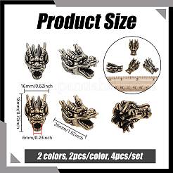 4Pcs 2 Colors Brass Beads&nbsp;KK-NB0004-29