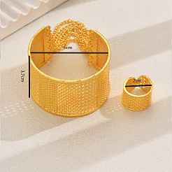 Elegant Middle Eastern Alloy Hollow C-shaped Bangles & Rings Set for Women&nbsp;XE1644