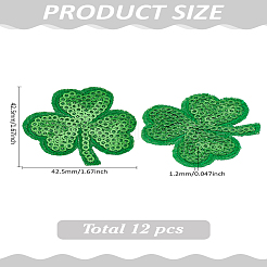 12Pcs Polyester Embroidery Sew on Appliques&nbsp;PATC-LP0001-19