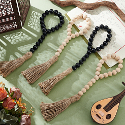 4Pcs 2 Colors Wood Pendant Decorations&nbsp;HJEW-PH02018
