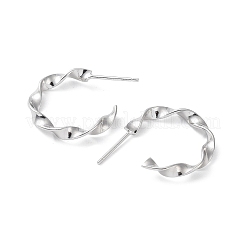 Rhodium Plated 925 Sterling Silver Stud Earrings&nbsp;EJEW-K258-22P