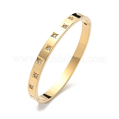 304 Stainless Steel Cubic Zirconia Himged Bangles for Women&nbsp;BJEW-F506-01G