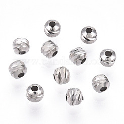 Rhodium Plated 925 Sterling Silver Beads&nbsp;STER-T004-78P-2.5mm