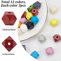 36Pcs 12 Colors Wood Beads&nbsp;WOOD-SP0001-52B