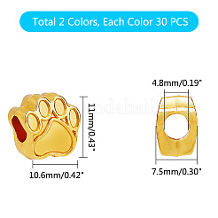 Tibetan Style Zinc Alloy Dog Paw Prints European Beads&nbsp;MPDL-PH0001-07-RS