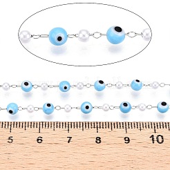 Handmade Lampwork&Imitation Pearl Beads Chains&nbsp;CHS-T006-16P