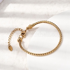 304 Stainless Steel Wheat Chains Bracelets for Women&nbsp;BJEW-A158-02A-G