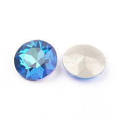 Pointed Back & Back Plated Glass Rhinestone Cabochons&nbsp;X-RGLA-J012-8mm-001BB