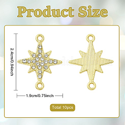 10Pcs Zinc Alloy Crystal Rhinestone Connector Charms&nbsp;ALRI-YW0001-43