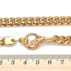8MM 304 Stainless Steel Cuban Link Chain OT Necklaces for Men&nbsp;NJEW-G193-01G