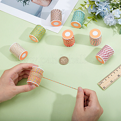 8 Rolls 8 Colors 4-Ply Polycotton Cord with Metallic Thread&nbsp;OCOR-PH0007-10
