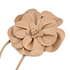Flower PU Leather Wrap Waist Belts for Women&nbsp;AJEW-WH20816-058H