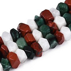Natural Fuchsite & Red Jasper & Rainbow Moonstone Beads Strands&nbsp;G-T144-16A-01
