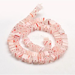 Handmade Millefiori Glass Cube Bead Strands&nbsp;LK-P014-M