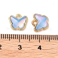 Rack Plating Alloy Glass Charms&nbsp;FIND-Q099-07G-04