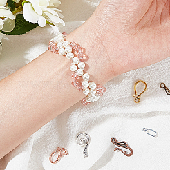 Tibetan Style Hook and Eye Clasps&nbsp;TIBE-PH0005-13-WH