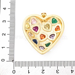 Brass Micro Pave Cubic Zirconia Pendants&nbsp;KK-D325-30G