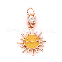 Brass Micro Pave Cubic Zirconia Pendants&nbsp;KK-I672-23
