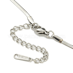 Non-Tarnish 304 Stainless Steel Flat Snake Chain Bowknot Pendant Necklaces&nbsp;NJEW-Z041-07P