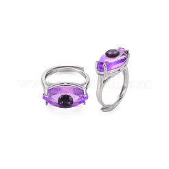 Evil Eye Glass Ajuastable Rings&nbsp;RJEW-S048-002P-NF