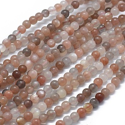 Natural Multi-Moonstone Beads Stretch Wrap Bracelets&nbsp;BJEW-D443-02