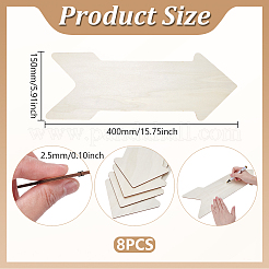 Arrow Shape Unfinished Wooden Blank Plaque&nbsp;WOOD-WH0124-135