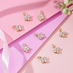 8Pcs Brass Micro Pave Cubic Zirconia Charms&nbsp;KK-BBC0024-12