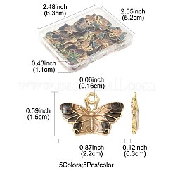 25Pcs 5 Colors Alloy Enamel Pendants&nbsp;ENAM-FS0003-30
