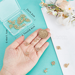 24Pcs 4 Style Rack Plating Brass Charms&nbsp;KK-BBC0009-10