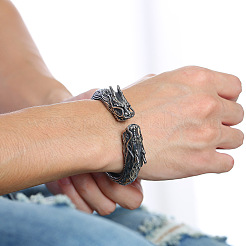 Stainless Steel Dragon Head Cuff Bracelet for Men&nbsp;PW-WG29981-01