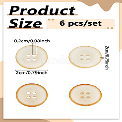 6Pcs 4-Hole Wood Shuck Buttons&nbsp;BUTT-LP0001-82