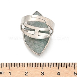 Natural Amazonite Adjustable Ring&nbsp;RJEW-B026-01P