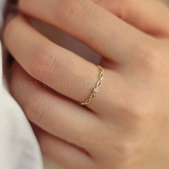 Brass Pave Cubic Zirconia Cuff Rings for Women&nbsp;FS-WG773A7-02
