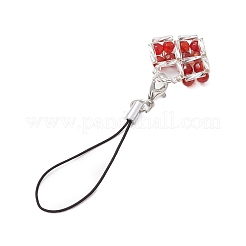 Natural Green Aventurine & Agate & White Jade Beads & Glass Seed Beads Mobile Straps&nbsp;HJEW-MZ00103