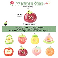 32Pcs 8 Styles Opaque Resin Pendants&nbsp;CRES-CJ0001-87