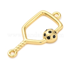 Brass Black Enamel Connector Charms&nbsp;KK-NH0005-02G