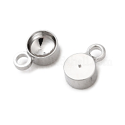 Flat Round Brass Rhinestone Pendant Settings&nbsp;KK-P340-05P