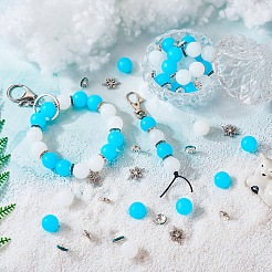 DIY Round Silicone Focal & Flat Round Iron Rhinestone Spacer Beads Jewelry Finding Making Kits&nbsp;DIY-TA0011-85