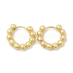 Brass Ball Beaded Hoop Earrings for Women&nbsp;EJEW-B013-05