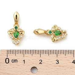 Brass Micro Pave Cubic Zirconia Ice Pick Pinch Bails&nbsp;ZIRC-L093-07G
