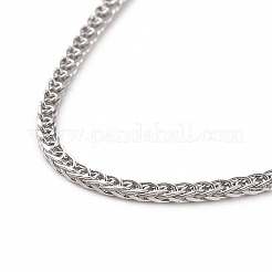 Anti-Tarnish Rhodium Plated 925 Sterling Silver Wheat Chains Necklace for Women&nbsp;STER-I021-02B-P