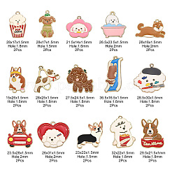 30Pcs 15 Styles Alloy Enamel Pendants&nbsp;ENAM-CJ0002-75