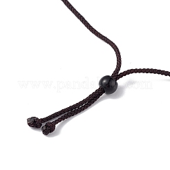 Natural Tiger Eye Ring Pendant Necklace with Nylon Cord for Women&nbsp;NJEW-F306-02E