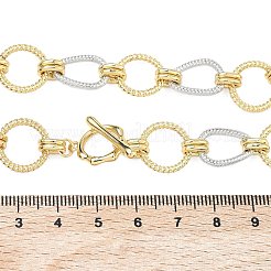 Two Tone Brass Twisted Ring Link Chain Necklaces&nbsp;KK-C251-34GP