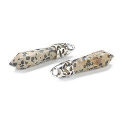 Bullet Natural Dalmatian Jasper Pointed Pendants&nbsp;LS-G-E332-C34